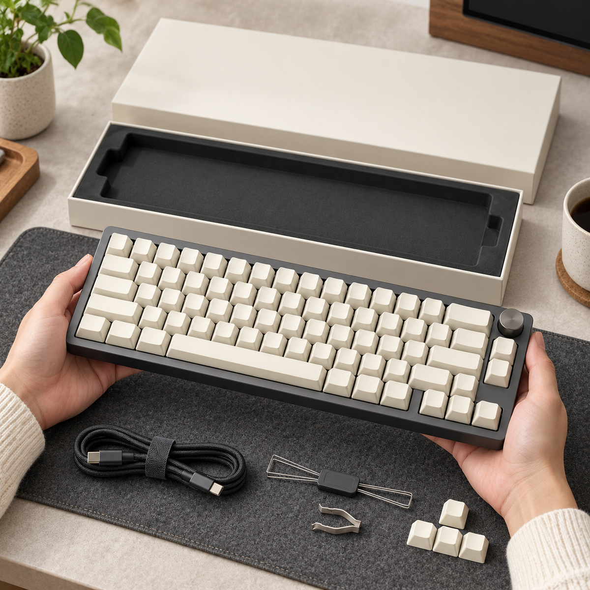 ⌨️ Minimalist Style | Compact Mechanical Keyboard | Modern Desk Setup Essential