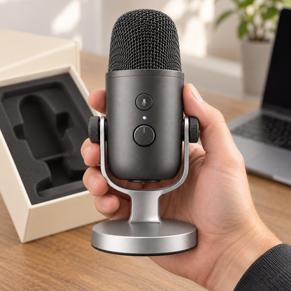 🎙️ Studio Sound | Desktop Microphone | Clear & Convenient Audio Recording