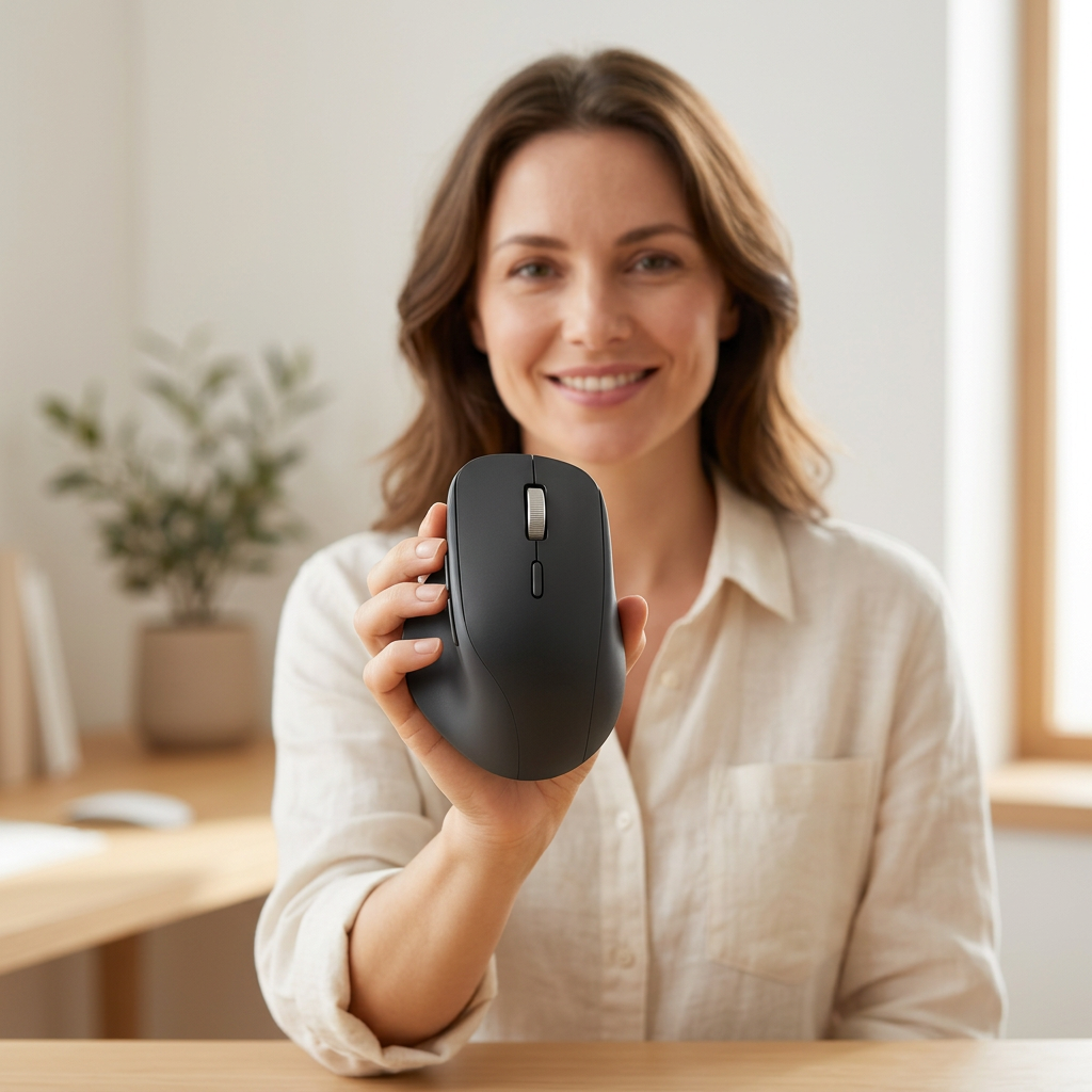 🖱️ Smart Comfort | Wireless Ergonomic Mouse | Sleek Design for Work & Study